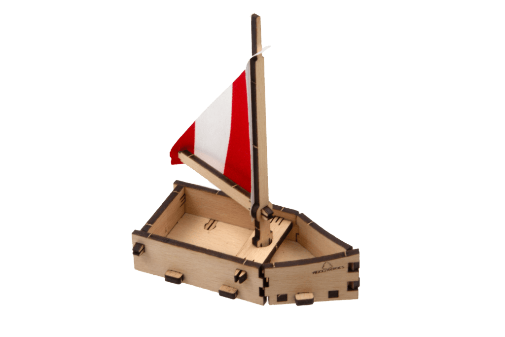 Adorable Viking dinghy wooden construction kit