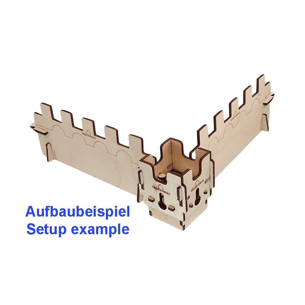 Low towers construction example sustainable wooden knight castle from WoodHeroes
