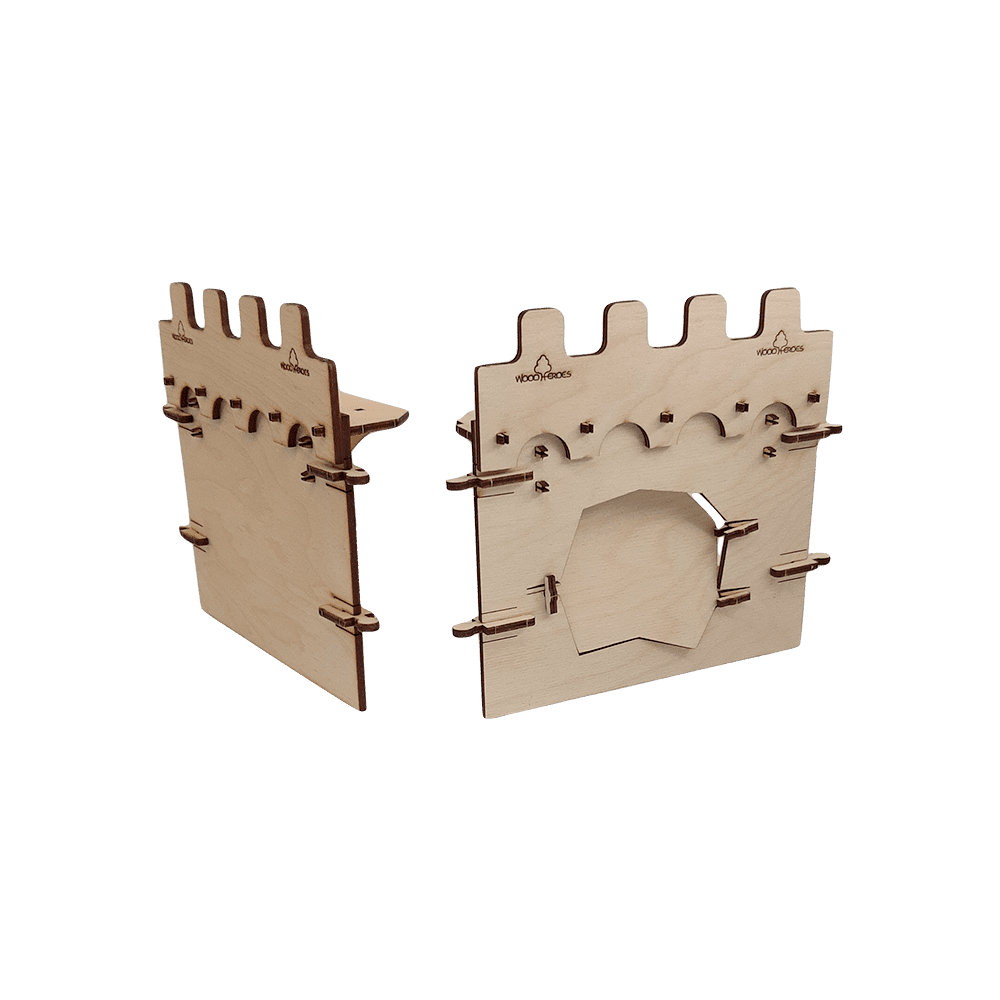 Burg aus Holz von Woodheroes mit Bruchloch