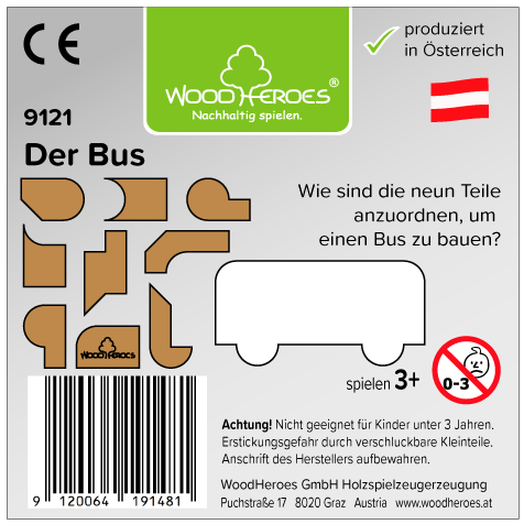 WoodHeroes "The bus" laying puzzle