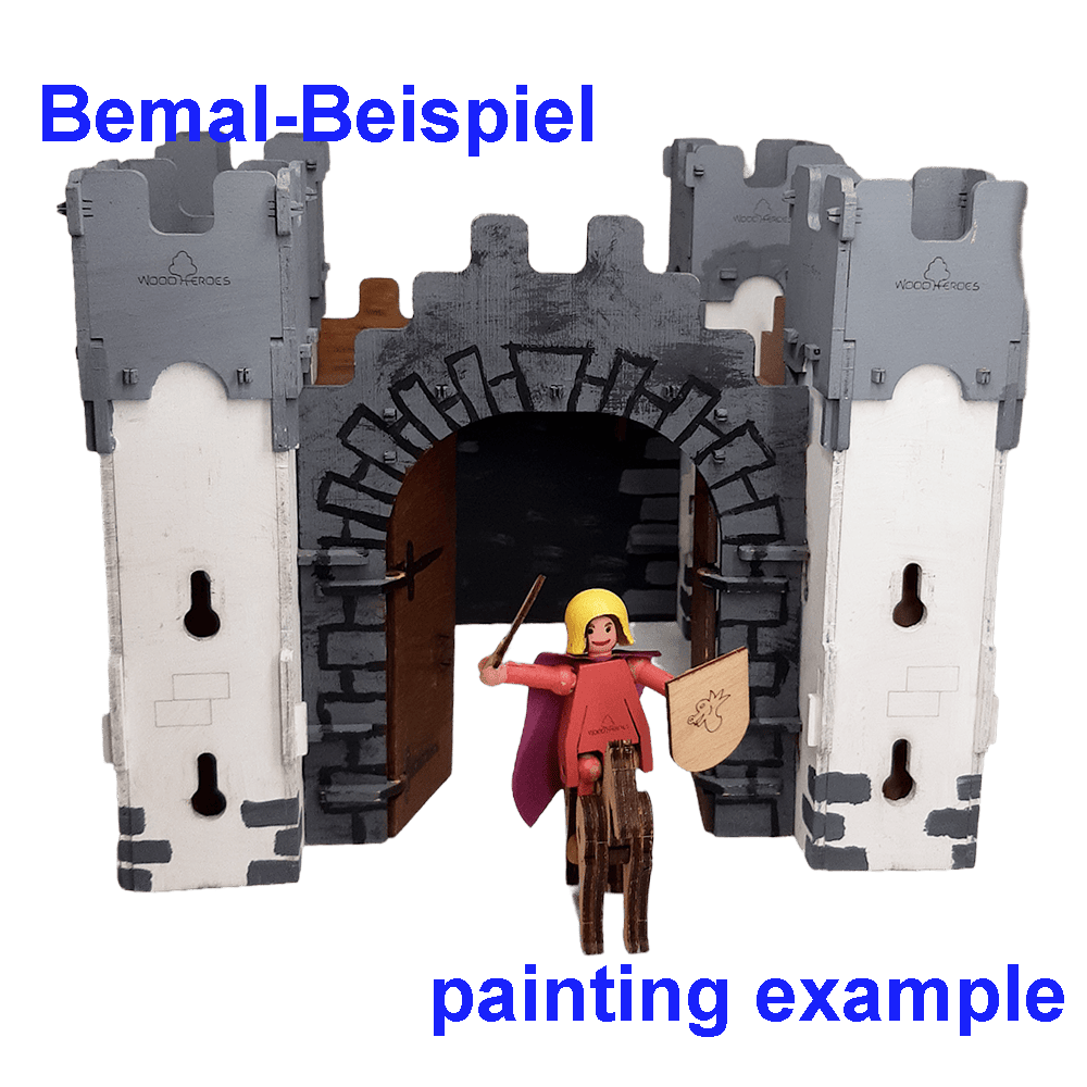 Toy castle - wooden kit "Castle guard" by WoodHeroes - wooden castle painted