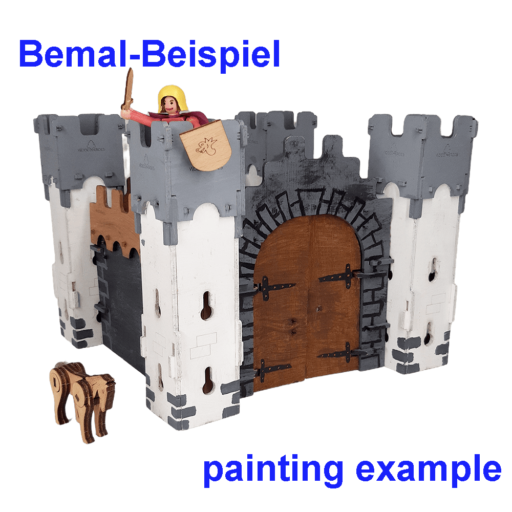 Toy castle - wooden kit "Castle guard" by WoodHeroes - wooden castle painted