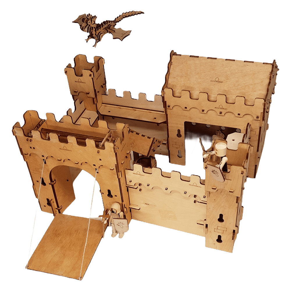 Woodheroes knight castle wooden toy B004_knight world