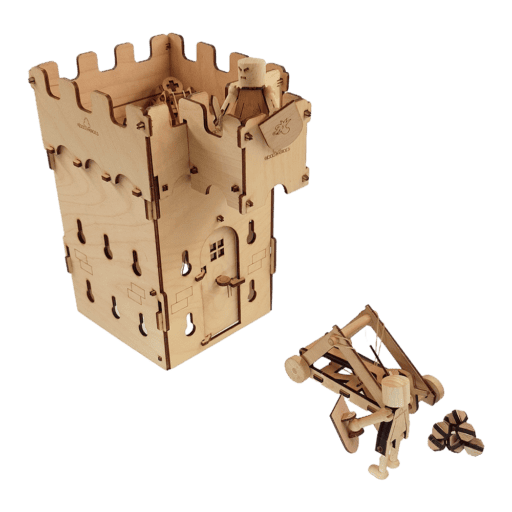 Woodheroes knight castle wooden toy siege charge catapult