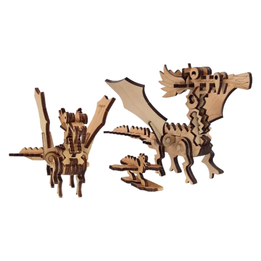 WoodHeroes Knight Castle Wooden Toy B007 Dragon Family