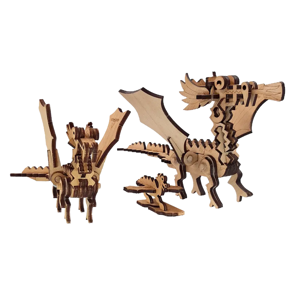 WoodHeroes Knight Castle Wooden Toy B007 Dragon Family
